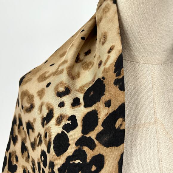 Vintage Y2K Rinzo Como Leopard 100% Silk Statement Scarf - Picture 2 of 7